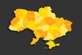 Ukraine political map of administrative divisions Royalty Free Stock Photo