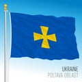 Ukraine, Poltava Oblast waving flag, europe, vector illustration