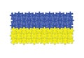 Ukraine puzzle effect national flag country emblem Royalty Free Stock Photo