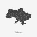 Ukraine region map: grey outline on white.