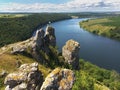 Ukraine river, Dnister near village Nagoriany Royalty Free Stock Photo