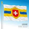 Ukraine, Rivne Oblast waving flag, europe, vector illustration