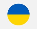 Ukraine Round Country Flag. Ukrainian Circle National Flag