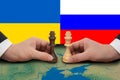 Ukraine-Russia Summit expressed in a chess game