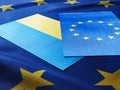 Ukraine\'s accession to the EU...grain deal. Export of grain. Flags of Ukraine, and..EU