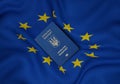 Ukrainian passport with the European union flag, Ukraine's accession to the European union Royalty Free Stock Photo