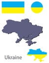 Country Ukraine silhouette and flag vector