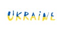 Ukraine text written brush strokes Royalty Free Stock Photo