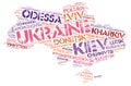 Ukraine top travel destinations word cloud