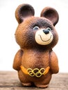 UKRAINE, UKRAINE - JULY 26, 2017: Vintage Russian Olympic bear toy. Royalty Free Stock Photo