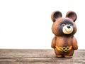 UKRAINE, UKRAINE - JULY 26, 2017: Vintage Russian Olympic bear. Royalty Free Stock Photo