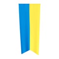 Ukraine vertical flag. National Ukrainian yellow blue flag. Ukraine pennant.