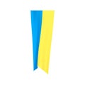 Ukraine vertical flag. National Ukrainian yellow blue flag. Ukraine pennant.