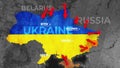 Ukraine war Animated conflict map of Russia invasion of Ukraine, the movement of troops. as of February 24, 2022, UHD 4K