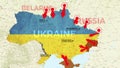 Ukraine war Animated map of Russia invasion of Ukraine, the movement of troops. as of February 24, 2022, UHD 4K 3D