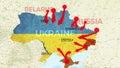 Ukraine war Animated map of Russia invasion of Ukraine, the movement of troops. as of February 24, 2022, UHD 4K 3D
