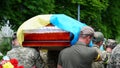 Ukraine. War. The funeral ceremony of a soldier. Funeral ceremony. The funeral of Ukrainian soldiers who died during the