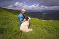 A flock of sheep on a mountain