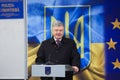 Ukrainean president Petro Poroshenko at inauguration of new moldovan ukrainian border Palanca Royalty Free Stock Photo