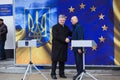 Ukrainean president Petro Poroshenko at inauguration of new moldovan ukrainian border Palanca Royalty Free Stock Photo