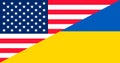 Ukrainegate illustration. Flags of United States and Ukraine. Political scandal