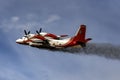 Ukrainian Antonov-32 firefighting aircraft in action during Training of rescue services near Kyiv, Ukraine.