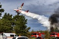 Ukrainian Antonov-32 firefighting aircraft in action during Training of rescue services near Kyiv, Ukraine