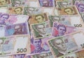 Ukrainian banknotes background