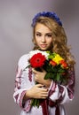 Ukrainian beautiful girl in costume