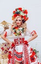 Ukrainian beautiful woman in national Royalty Free Stock Photo