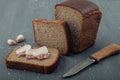 Ukrainian Black bread and bacon Royalty Free Stock Photo