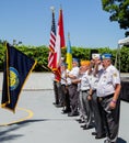Ukrainian born veterans of US military with the flags of Canada and Ukraine