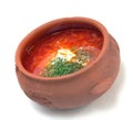 The Ukrainian borsch with sour cream Royalty Free Stock Photo