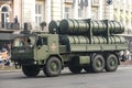 Ukrainian complex with anti-ship missiles R-360 Neptune at rehearsal for Independence Day military parade. Kyiv, Ukraine