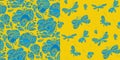 Ukrainian colors peasant style seamless pattern