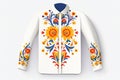 Ukrainian embroidered shirt on a white background