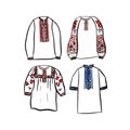 Ukrainian Embroidery Shirt Isolated Set Royalty Free Stock Photo