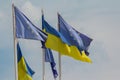 Ukrainian and European Union flags