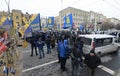 Ukrainian far-rightists blocking the Russian Embassy, march and rally Royalty Free Stock Photo