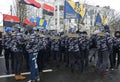 Ukrainian far-rightists blocking the Russian Embassy, march and rally Royalty Free Stock Photo