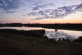 Ukrainian farm sunset, river beautiful landscape