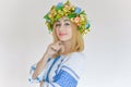 Ukrainian woman, in embroidery shirt