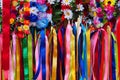 Ukrainian female head-dress garlands and ribbons Royalty Free Stock Photo