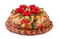 Ukrainian festive bakery Holiday Bread on white