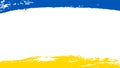 Ukrainian flag, blue yellow empty frame, isolated white background. Patriotic Ukraine design, copy space