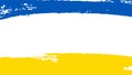 Ukrainian flag, blue yellow empty frame, isolated white background. Patriotic Ukraine design, copy space Royalty Free Stock Photo