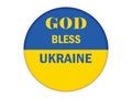 Ukrainian flag colors inscription God bless Ukraine