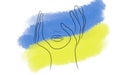 Ukrainian flag. The concept of support for Ukraine and the Ukrainian strong people. The patriotic spirit of a strong and