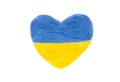 Ukrainian flag in heart shape Royalty Free Stock Photo