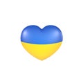 Ukrainian flag, heart shape Royalty Free Stock Photo